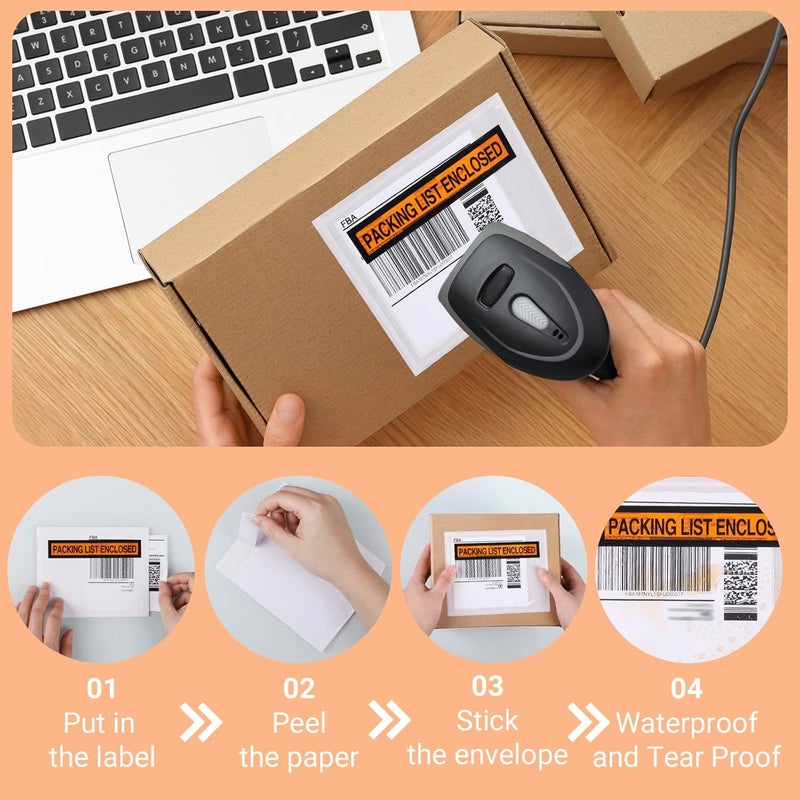 zmybcpack 1000 Pcs 4" x 5" Clear Adhesive Packing List Shipping Pouches，Shipping Label Sleeves, Packing List Enclosed Envlopes(Waterproof) - Image 3